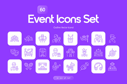 Animated Event Icons Set, an Icon by Prosymbols