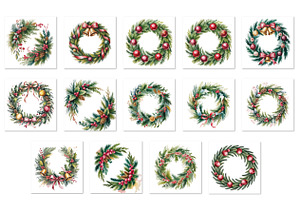 Watercolor winter Christmas wreath, an Illustration by SketchArtStudio