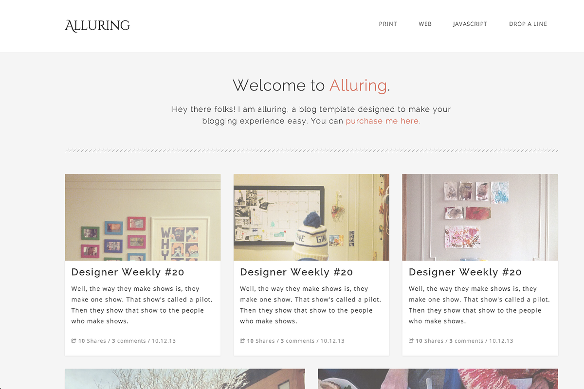 Alluring - Blogging Template, a Bootstrap Template by FWPolice (Photo 2 of 4)
