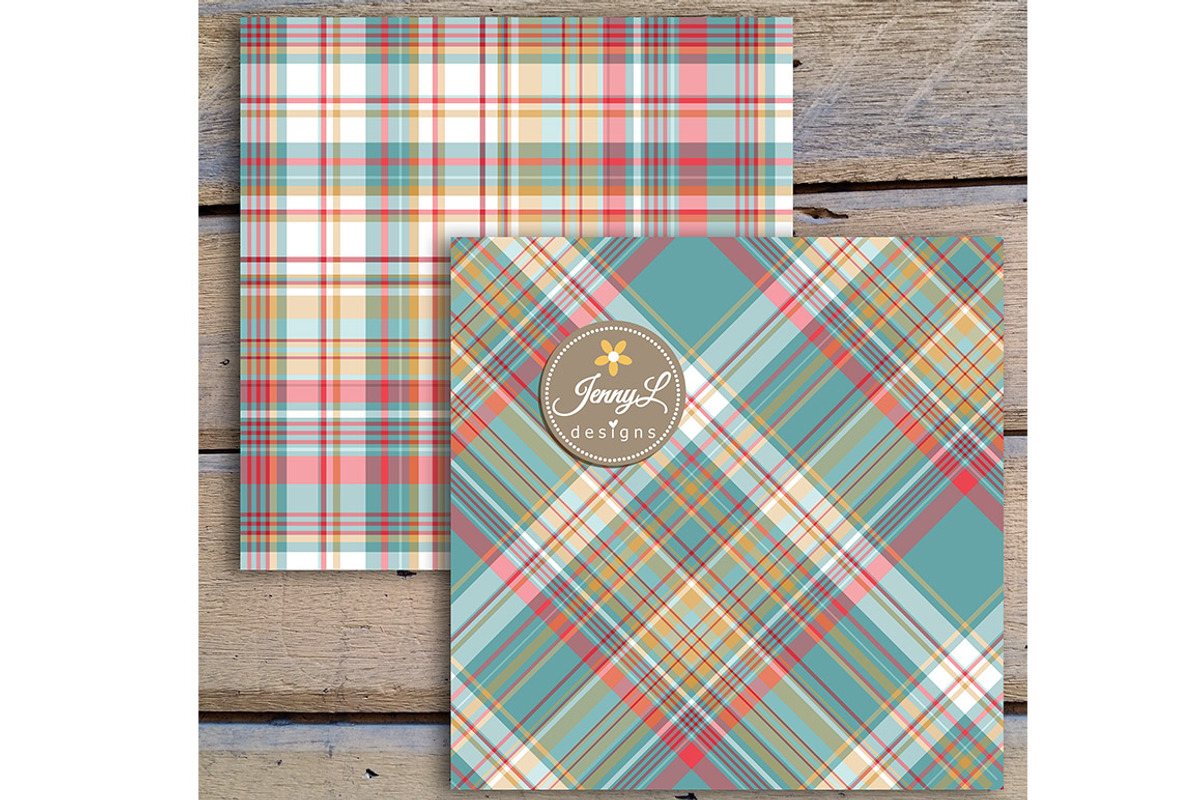 Summer Picnic Plaid Digital Papers, a Pattern Graphic by JennyL Designs (Photo 6 of 6)
