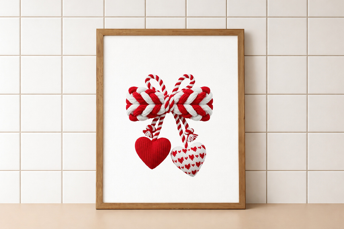 Knitted Valentine Bow PNG, an Illustration by DreamArtGraphic (Photo 3 of 4)