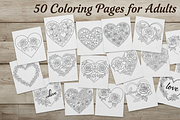 50 Rose Heart Frame Coloring Pages, an Illustration by Amazin_art (Thumbnail 2 of 3)