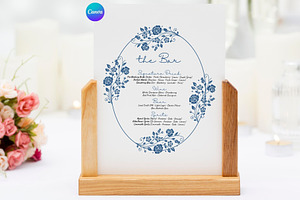 Wedding Drink Menu Template Canva, a Poster Template by GraphiCarola