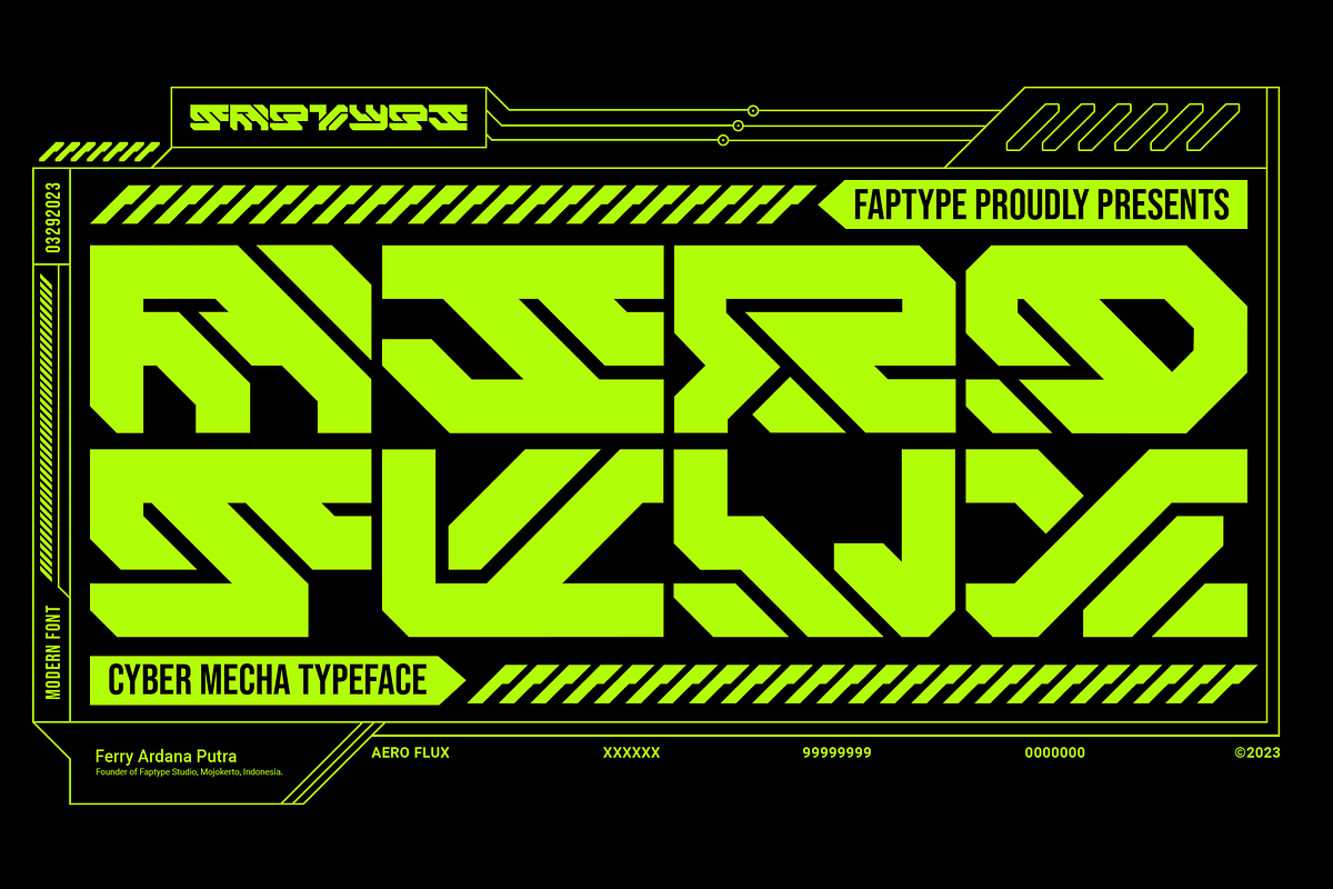 Aero Flux | Modern Cyber Mecha Font, a Symbol Font by Ardana Creative (Photo 1 of 7)