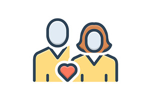 Couple Spouse Color Icon