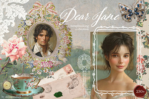 Dear Jane - SCRAPBOOKING Collage Set