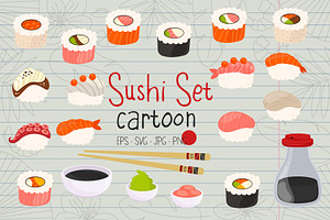 Sushi Illustrations, Japanese Food