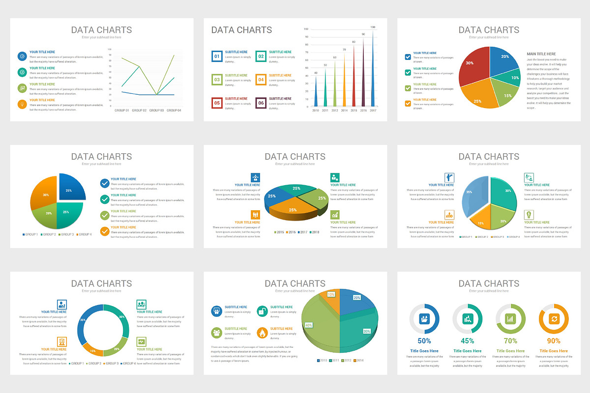 Data Charts PowerPoint Template, a Presentation Template by SlideOne (Photo 7 of 8)