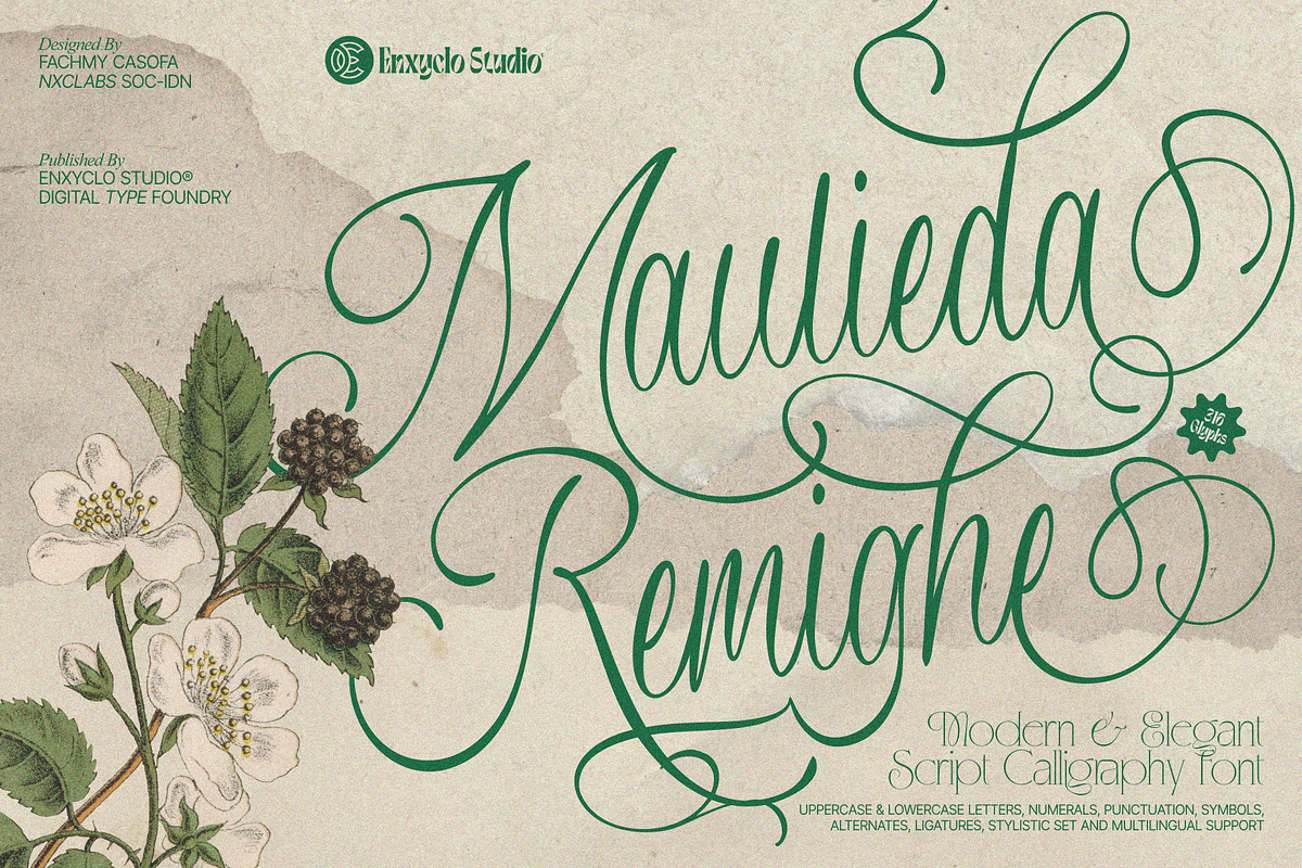 MAULIEDA REMIGHE — Luxury Wedding, a Script Font by Enxyclo Studio (Photo 1 of 15)