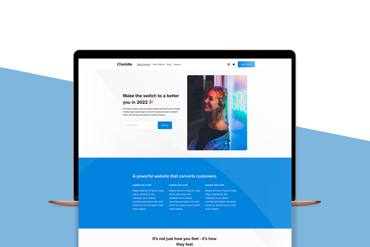 Charlotte - Squarespace 7.1 Template, a Landing Page Template by Palm Creatives (Photo 1 of 5)