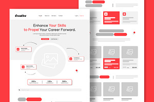 Wireframe Landing Page UX Layout, an UI Kit Template by CreativeShaper