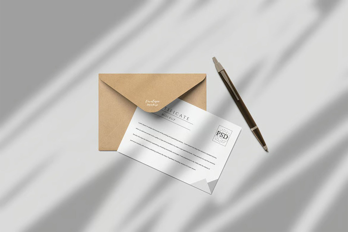A6 Postcard and Envelope Mockup, a Mockup by zpackcreative (Photo 2 of 6)
