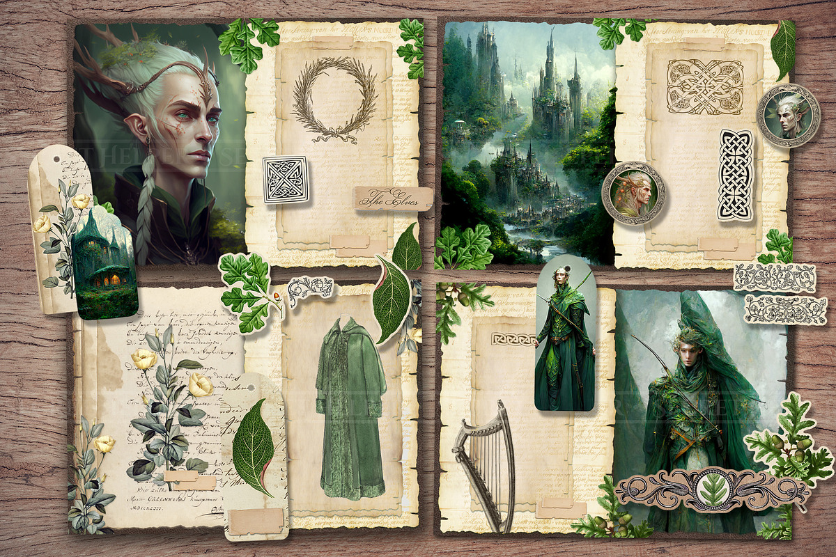 Fantasy Elf Scrapbook Kit, an Illustration by Secret Helper
