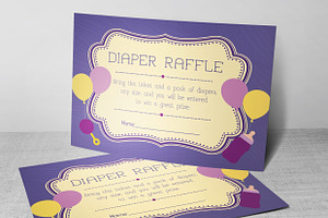 Retro Diaper Raffle Card Photoshop