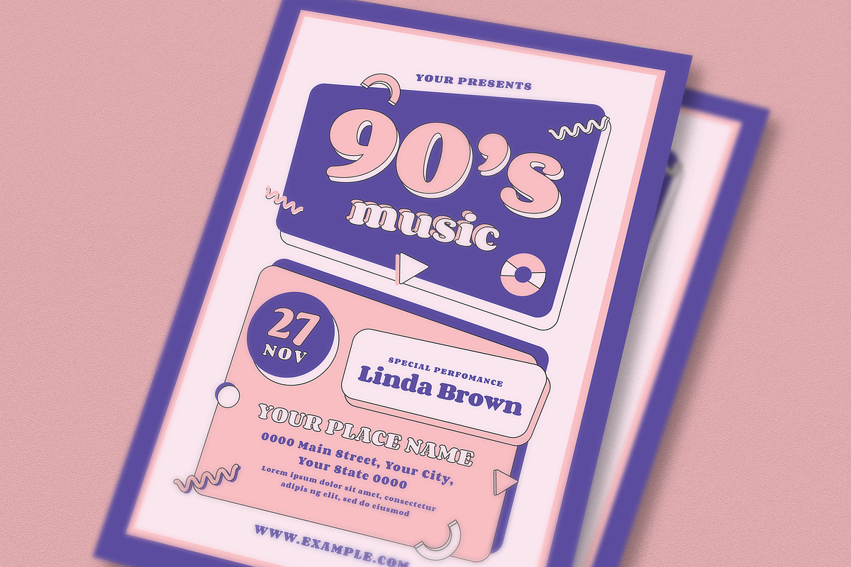 90's Music Flyer Set, a Flyer Template by graphicook (Photo 2 of 3)