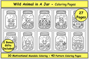 Wild Animal in a Jar Coloring Pages, an Animal Illustration by Lamia Emad