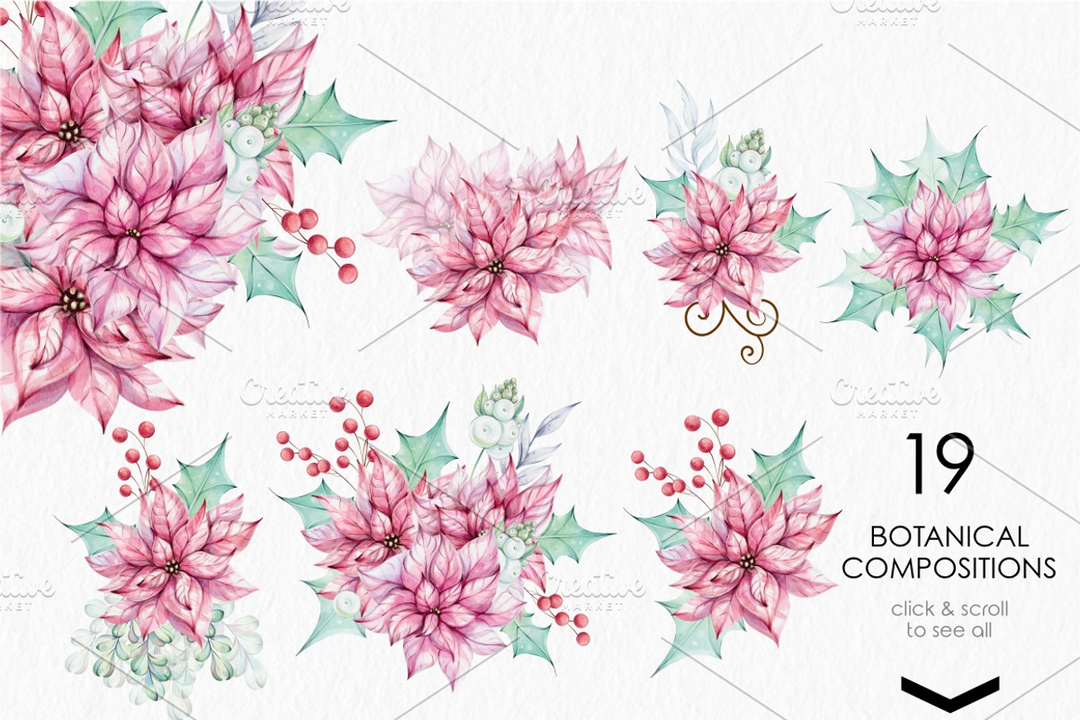 Watercolor Romantic Christmas, a Seasonal Illustration by katmonne (Photo 4 of 16)