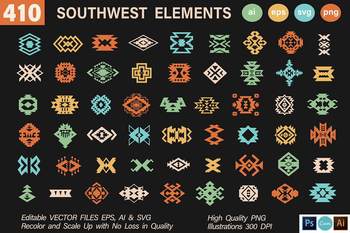 410 Southwestern Shapes Atelier +SVG, an Object Graphic by Katrinelly (Photo 4 of 14)