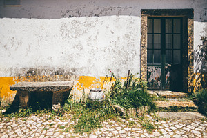 Rustic wall with vintage door, an Architecture Photo by SkyNext
