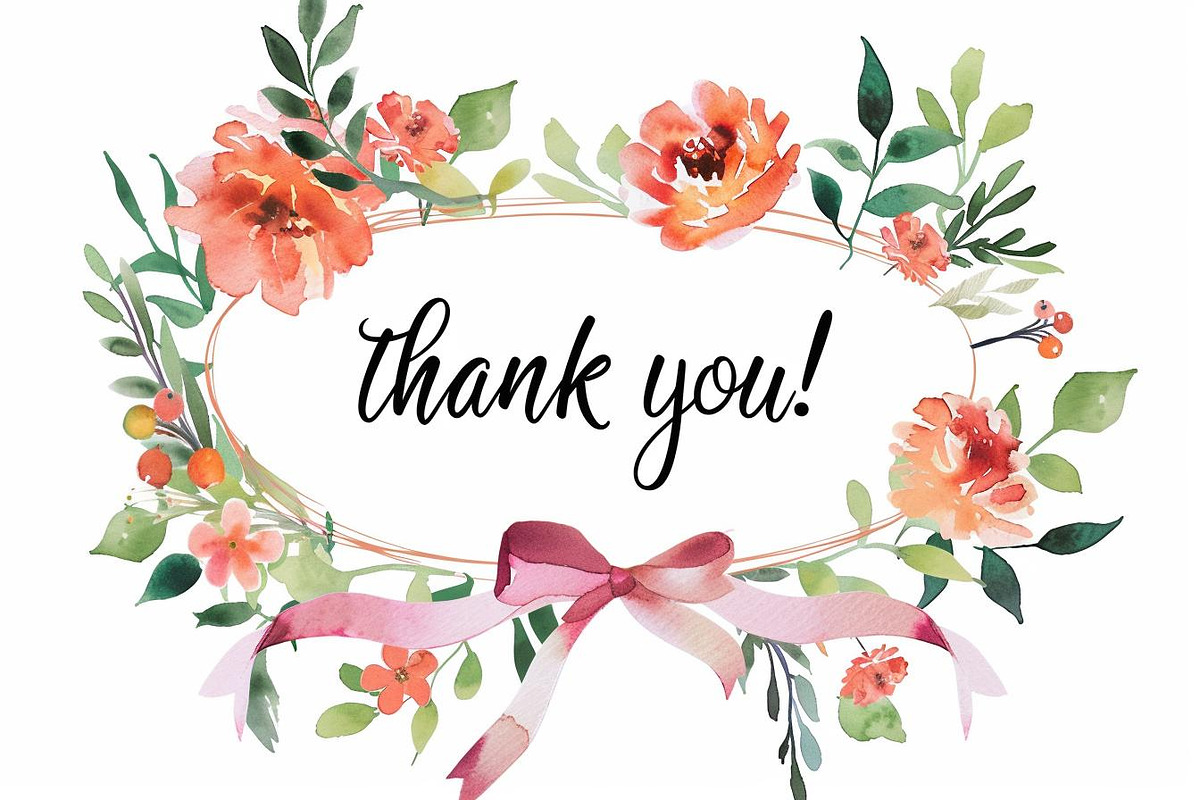 Watercolor Floral Thank You Cards, an Illustration by BIPLOB EXPERT (Photo 10 of 13)