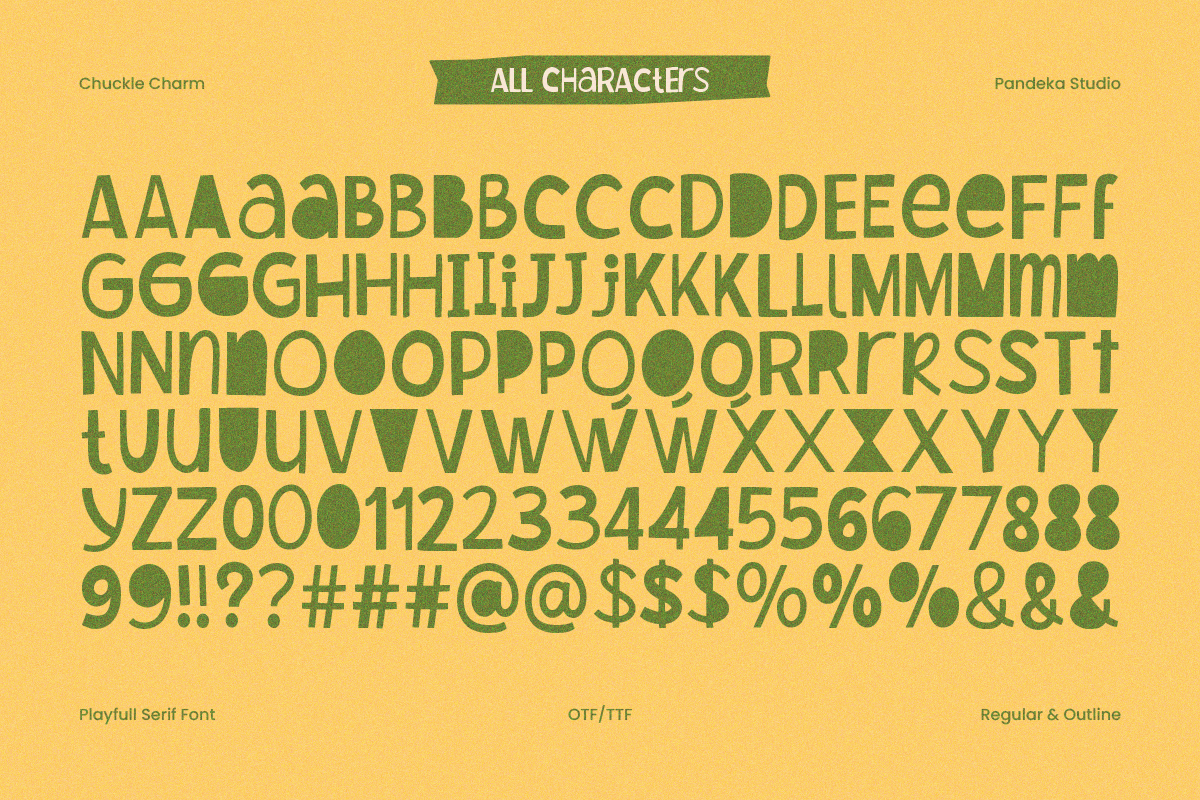 Chuckle Charm - Quirky Serif Duo, a Serif Font by Pandeka Studio (Photo 9 of 9)