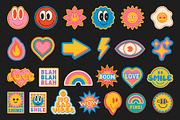 GROOVY VECTOR STICKERS, a Decorative Illustration by craftlove (Thumbnail 3 of 4)