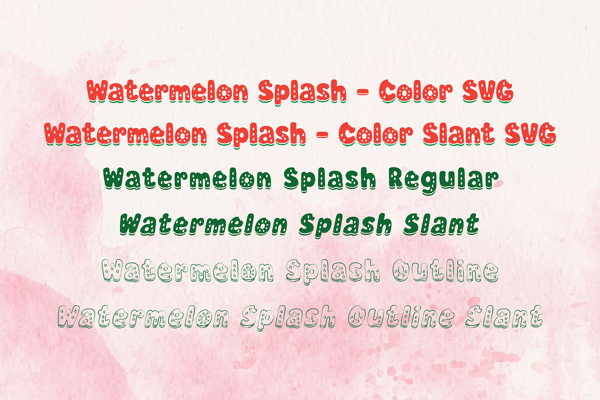 Watermelon Splash - SVG Font, a Handwritten Font by Wellscript Studio (Photo 3 of 16)