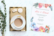 Floral Watercolor Wedding Invitation, an Invitation Template by Love Design (Thumbnail 2 of 7)