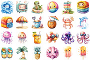 Kawaii Beach Clipart Bundle, an Illustration by Sublimation Artist (Thumbnail 2 of 6)
