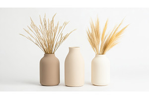 Minimalist ceramic vases with dried, an Arts & Entertainment Photo by Lermont51