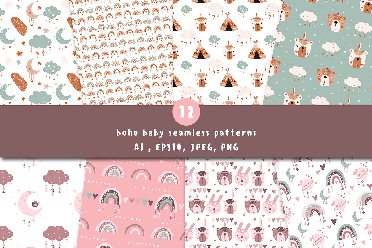 Boho bundle Nursery animals clipart, an Animal Illustration by Nursery Art (Photo 4 of 10)