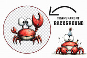 Quirky Funny Crab Clipart, an Illustration by Libby Wishes (Thumbnail 4 of 6)