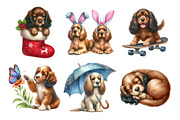 Watercolor Spaniel Clipart Bundle, an Illustration by Daily.Designs (Thumbnail 3 of 5)
