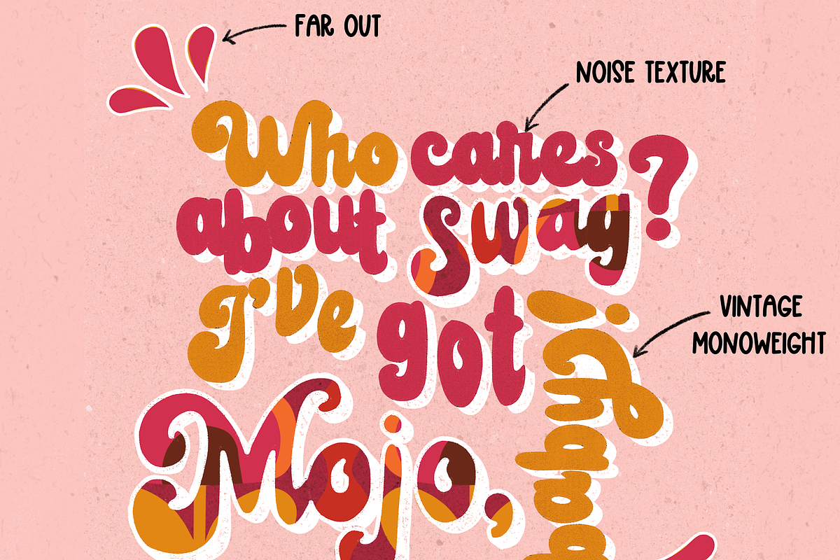 70s Lettering Procreate Brush Set, a Brushes & More by KDigitalStudio (Photo 7 of 7)