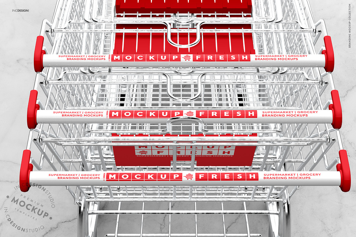 Metal Shopping Cart Branding Mockup, a Product Mockup by INCDesign (Photo 10 of 19)
