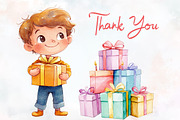 Birthday Gift Watercolor Cliparts, a Seasonal Illustration by RobertsArt (Thumbnail 6 of 7)
