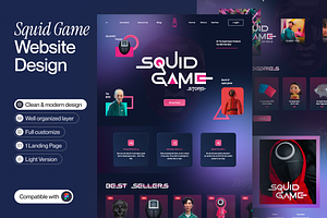 Squid Game Landing Page, a Websites & App Template by sajon.co