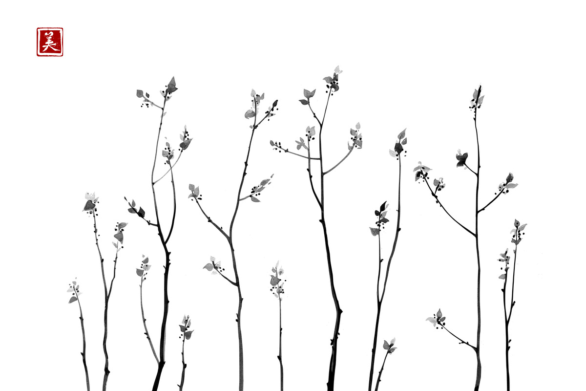 Sumi-e ink painting. Minimalism., an Illustration by Elina_Li (Photo 33 of 38)