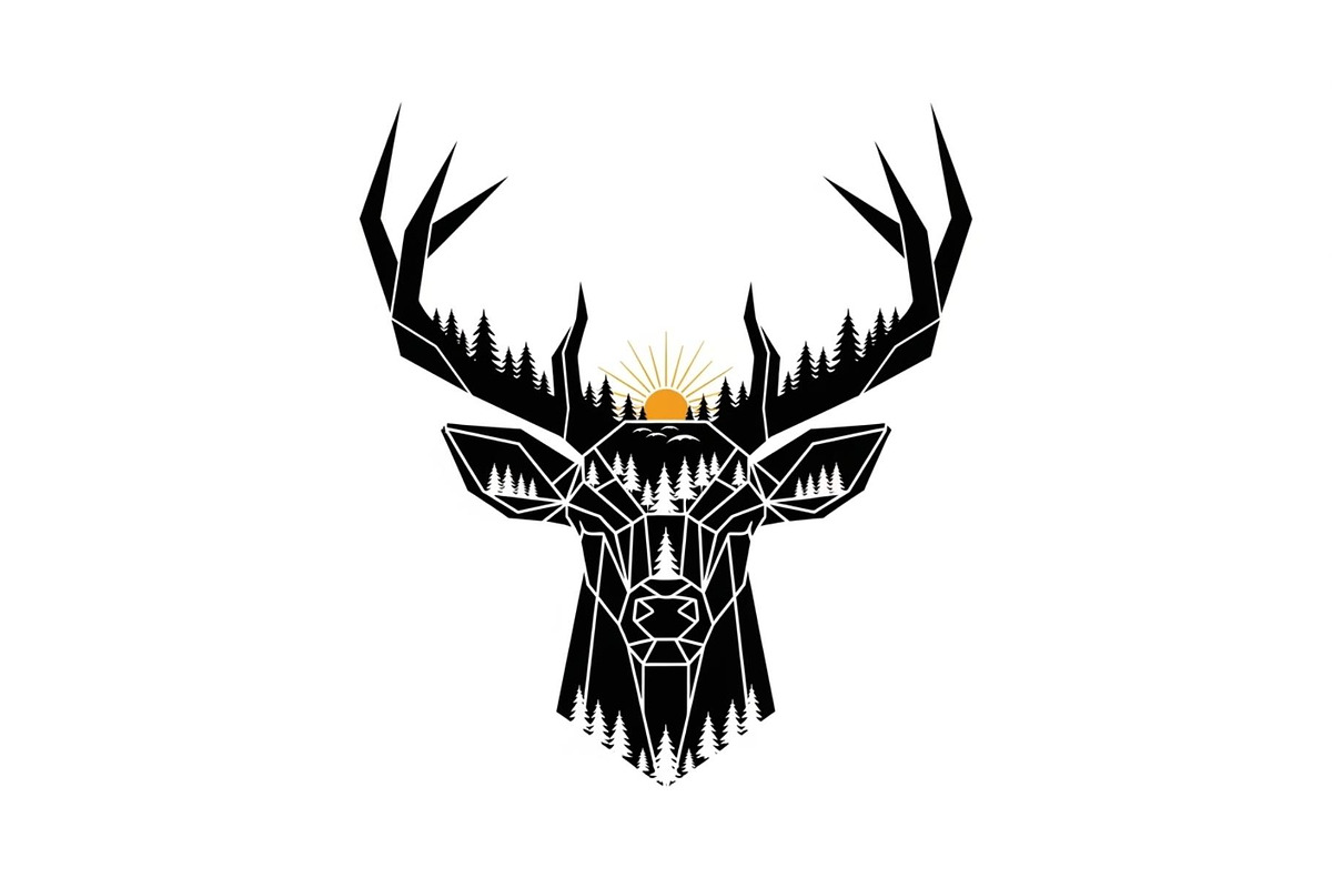 Artistic Geometric Deer Head Bundle, an Illustration by yasushie (Photo 28 of 31)