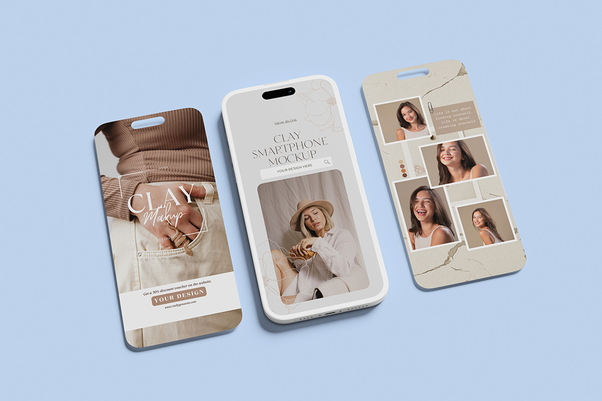 iPhone 14 Pro Clay Mockup, an iPhone Mockup by Indah (Photo 4 of 7)