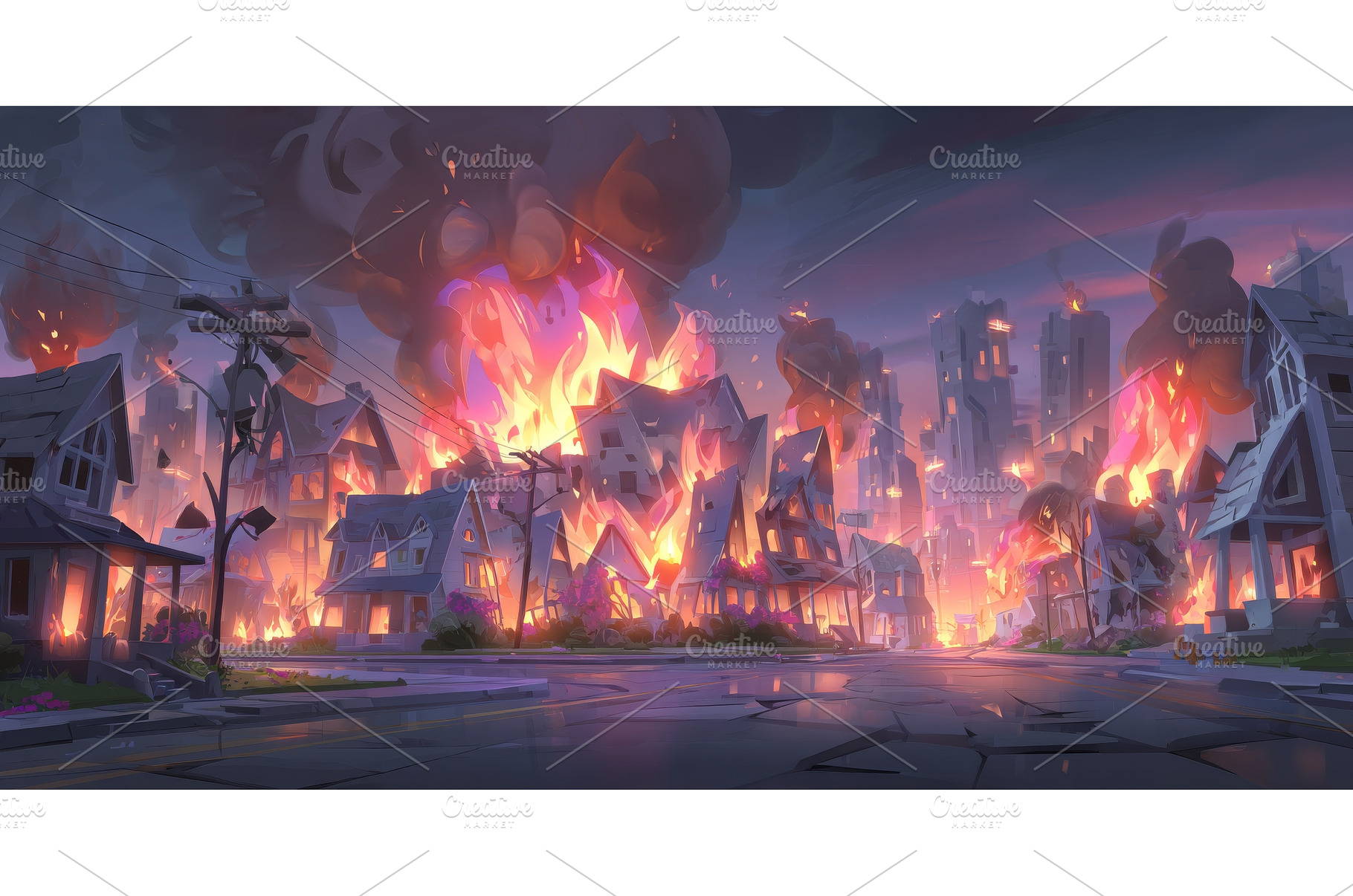 A dangerous wildfire rages down the, an Architecture Photo by ZinetroN