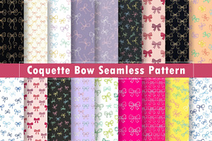 Coquette Bow Seamless Pattern Bundle, a Pattern Graphic by Dream Creation