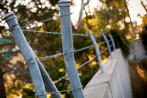 Secure Wall Barbed Wire Fencing, an Industrial Photo by THP Creative