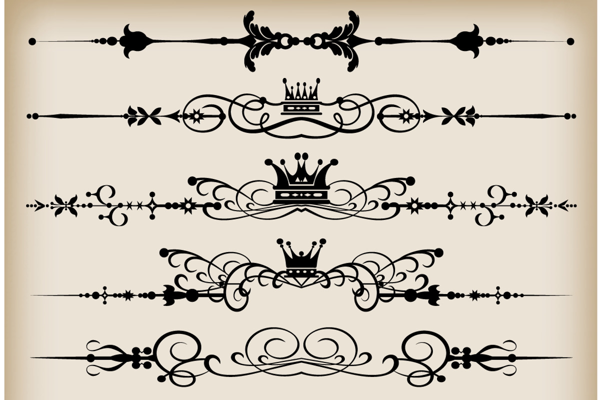 Set Vintage Elements, an Outline Icon by kio (Photo 2 of 4)