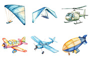 Air Transport Watercolor Clipart, an Illustration by Watercolor design (Thumbnail 5 of 10)
