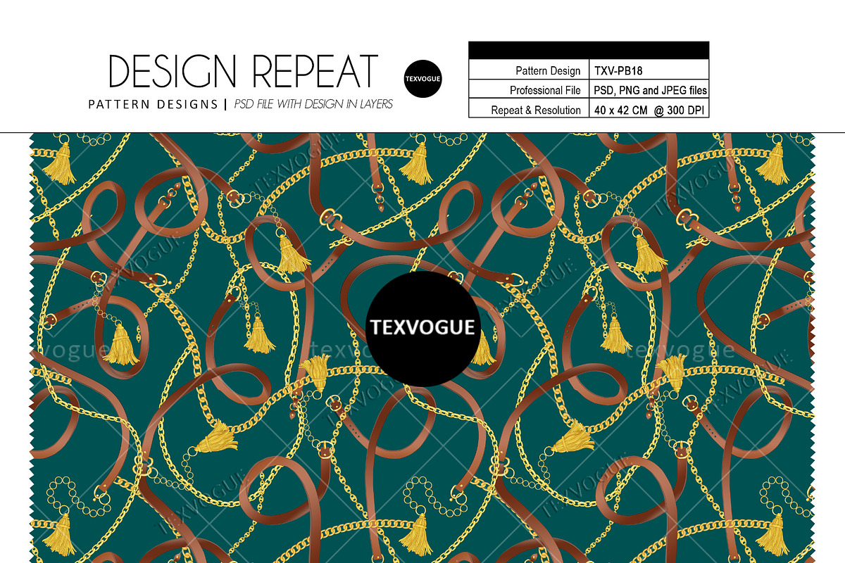 Chain and Belts - Seamless Patterns, a Pattern Graphic by texvogue (Photo 2 of 12)