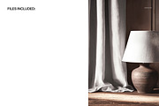 Curtain and Table Lamp Scene Mockup, a Household Mockup by creatsy5 (Thumbnail 2 of 6)