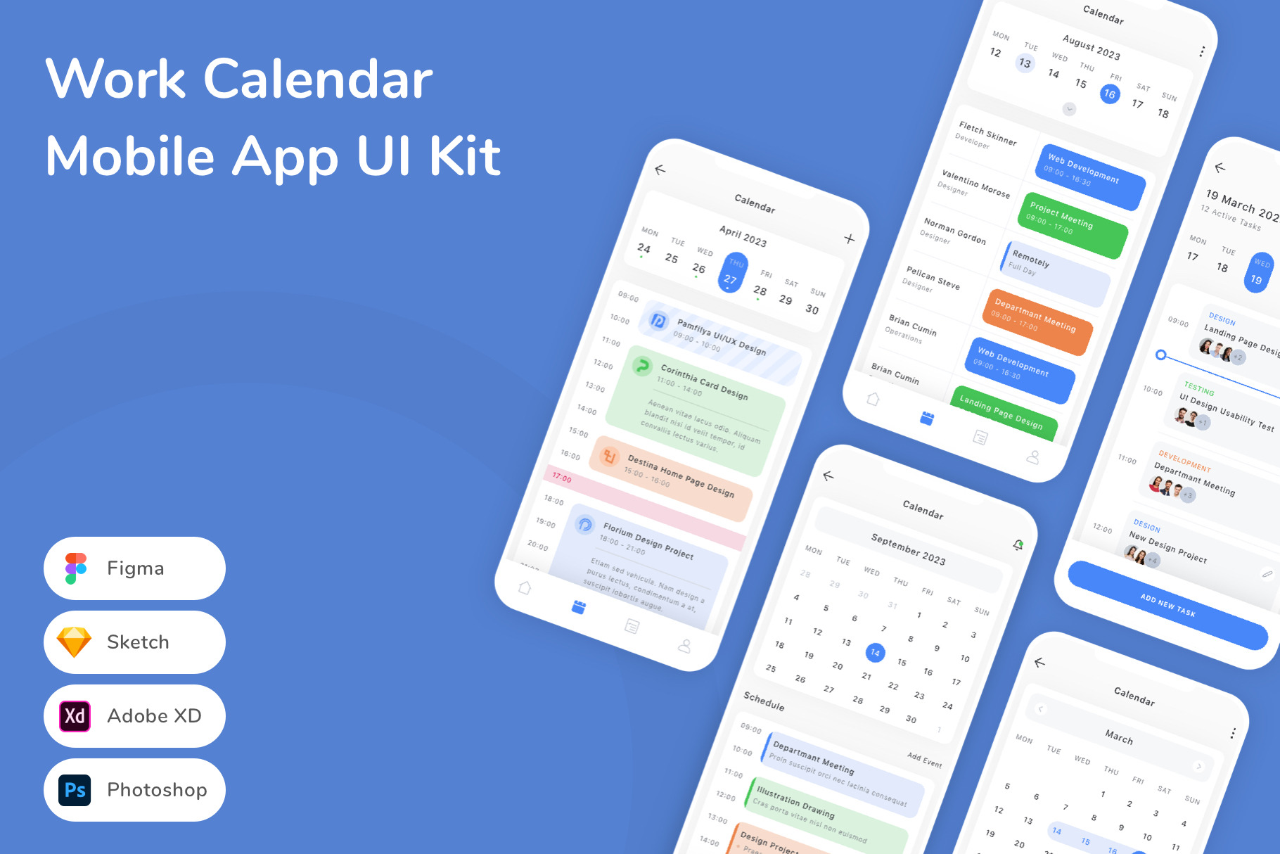 Work Calendar Mobile App UI Kit, an UI Kit Template by Betush