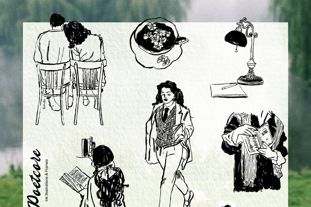 Poetcore: Ink Illustrations & Frames, a Decorative Illustration by divanovskaya_nv (Photo 10 of 23)