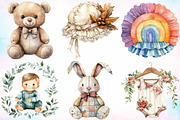 Watercolor Boho Baby Clipart Bundle, an Illustration by Canvas Craft (Thumbnail 2 of 3)